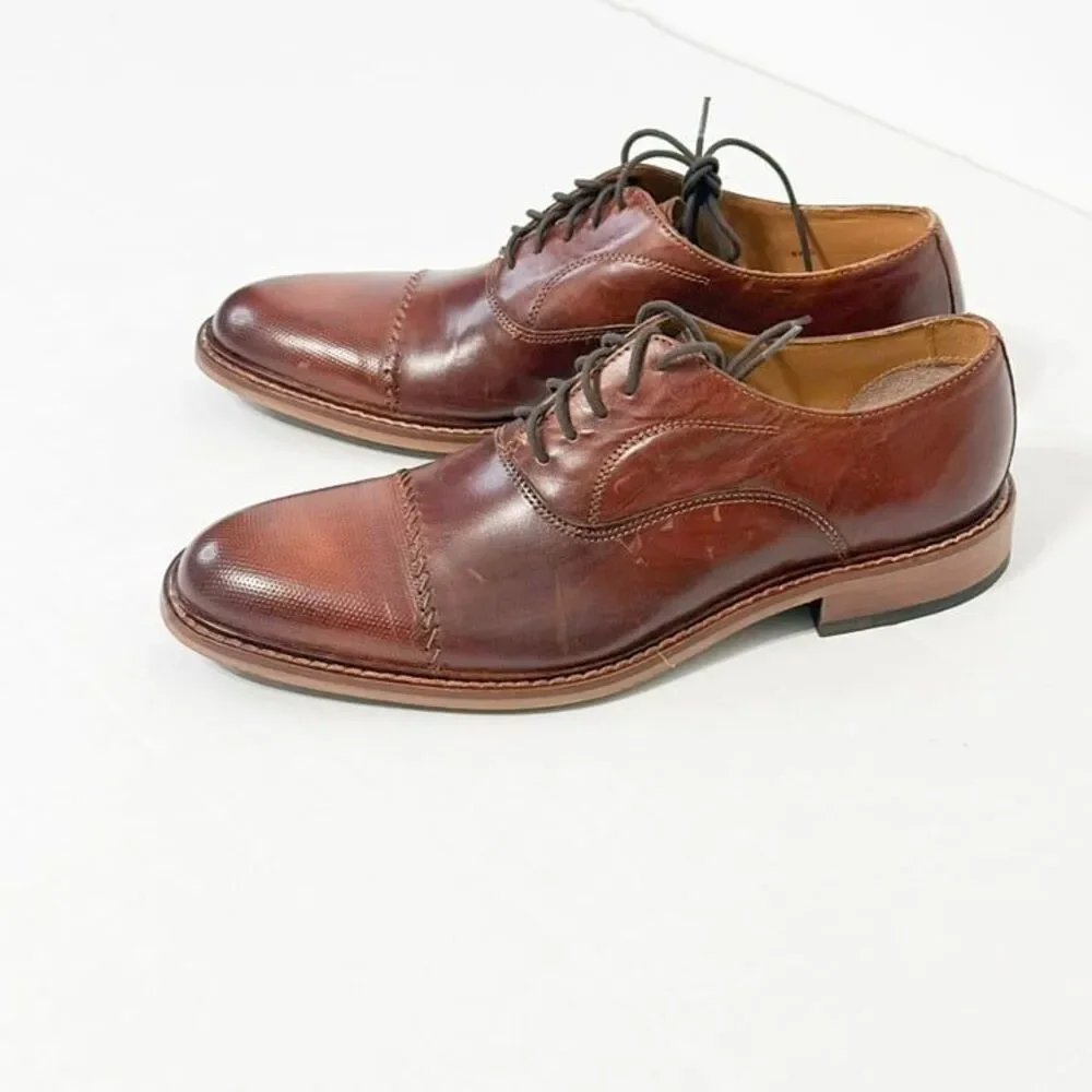 Joseph Abboud NWB Sz 8.5 Brown Essex Cap Toe Men's Oxfords Shoes
